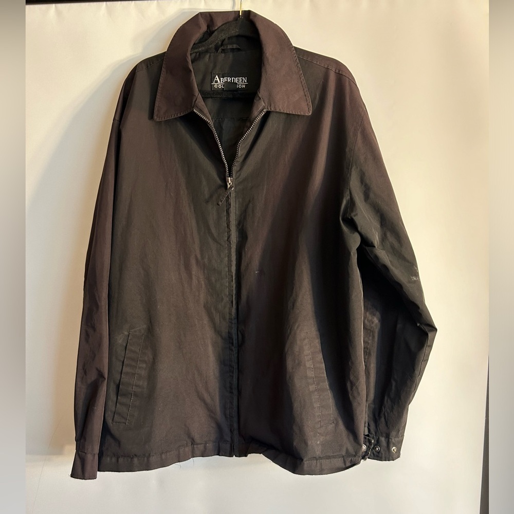 ABERDEEN VINTAGE VIETNAM MADE MENS ZIP WINDBREAKER BLACK/BROWN JACKET SIZE XLT
